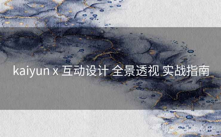 kaiyun x 互动设计 全景透视 实战指南
